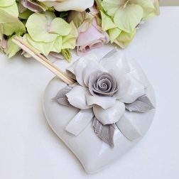 Bomboniera cresima profumatore cuore Capodimonte